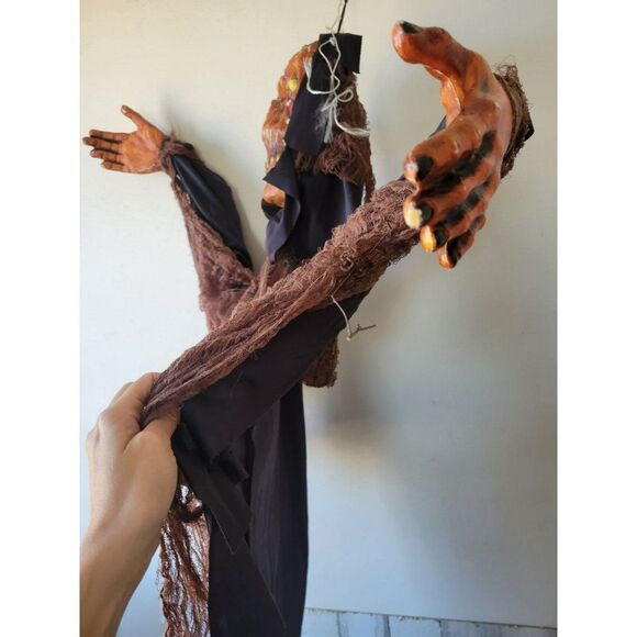 Orange hanging skeleton Halloween props scary long decor vintage - Picture 5 of 10